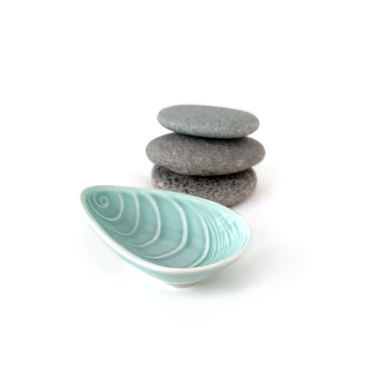 Mussel Shell Dish 8cm Aqua