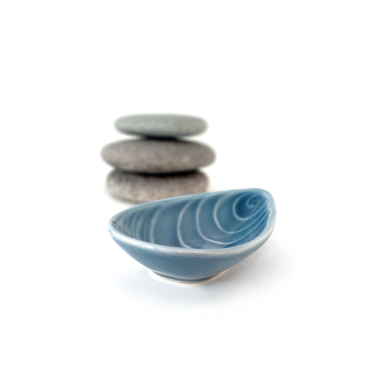 Mussel Shell Dish 8cm Blue