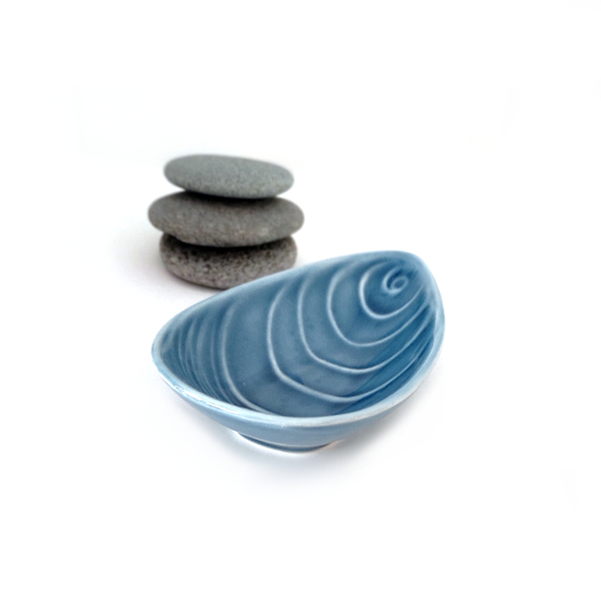 Mussel Shell Dish 12cm Blue
