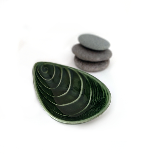 Mussel Shell Dish 12cm Green