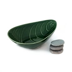 Mussel Shell Dish 25cm Green-artists-and-brands-The Vault