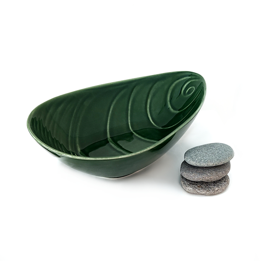 Mussel Shell Dish 25cm Green