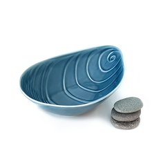 Mussel Shell Dish 25cm Blue-artists-and-brands-The Vault