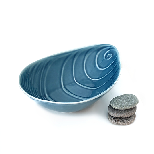 Mussel Shell Dish 25cm Blue