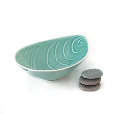 Mussel Shell Dish 25cm Aqua-artists-and-brands-The Vault