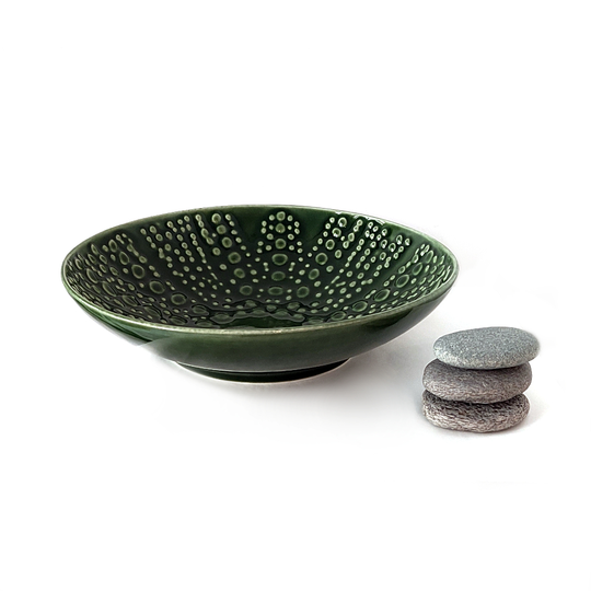 Round Kina Bowl 22cm Green