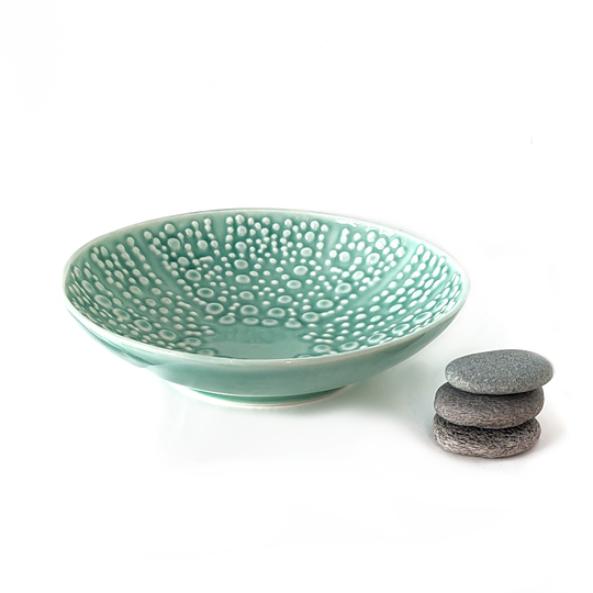 Round Kina Bowl 22cm Aqua