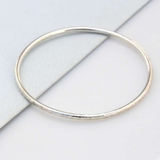 Harmony Textured Bangle Silver Medium-jewellery-The Vault