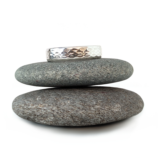 Diamond Textured Band Silver