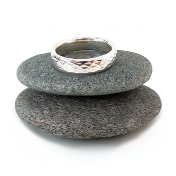 Diamond Textured Band Silver-jewellery-The Vault