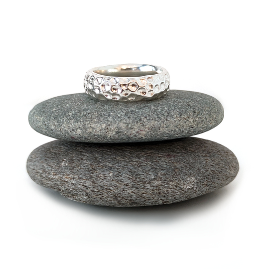 Version Three Textured Band Silver