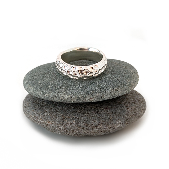 Version Three Textured Band Silver