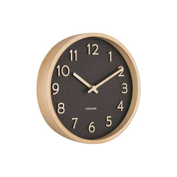 Karlsson Pure Wood Grain Wall Clock Small Black
