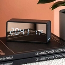 Karlsson Silver Mirror LED Alarm Clock Black Wood
