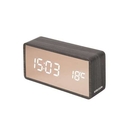 Karlsson Silver Mirror LED Alarm Clock Black Wood