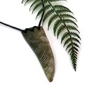 Pounamu Pendant Stitched Tooth Marsden Flower