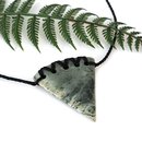 Nelson Pounamu Pendant Stitched Tooth 