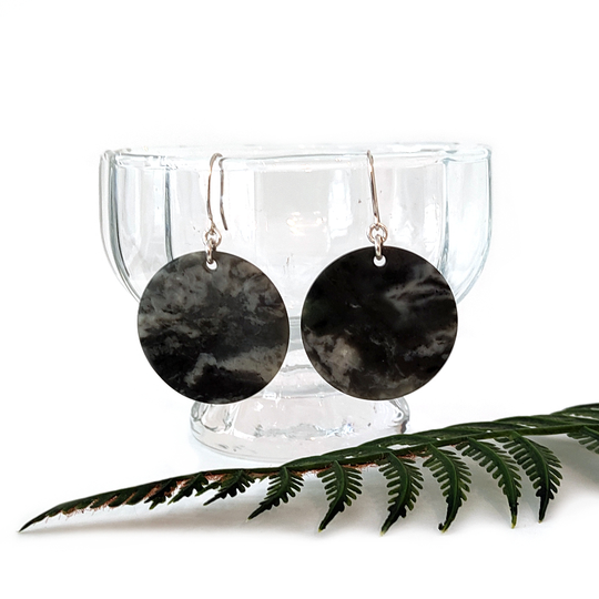 Pounamu Earrings Disc