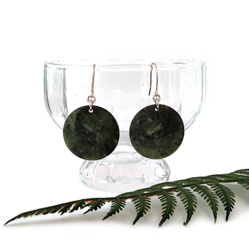 Pounamu Earrings Disc