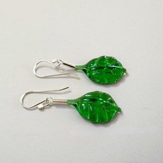 Leaf Drop Earrings Emerald-jewellery-The Vault