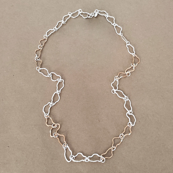Silver and Brass Cloud Link Chain