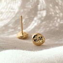 Mini Molten Nugget Studs Gold Plate