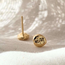 Mini Molten Nugget Studs Gold Plate-jewellery-The Vault