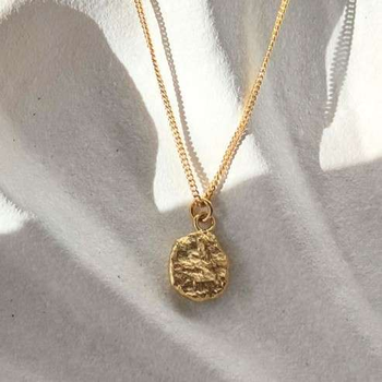 Small Molten Pebble Necklace Gold Plate