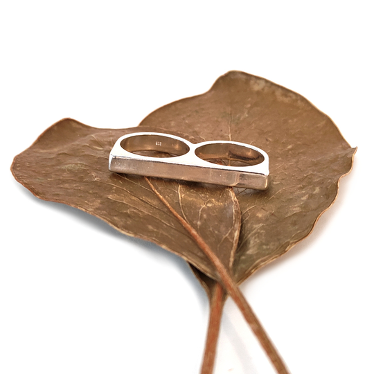 Double Finger Ring Silver