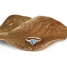 Blue Topaz Trilliant Cut Silver Ring-jewellery-The Vault