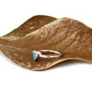 Blue Topaz Trilliant Cut Silver Ring