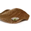 Peridot Horizontal Oval Ring Silver