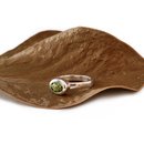 Peridot Horizontal Oval Ring Silver