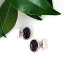 Amethyst Oval Cufflinks Silver