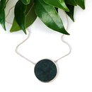 Large Pounamu Pool Necklace Silver