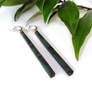 Long Capped Pounamu on Hoop Earrings