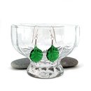 Leaf Drop Earrings Emerald