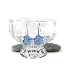 Leaf Drop Earrings Sky Blue-jewellery-The Vault