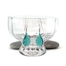 Leaf Drop Earrings Sea Green-jewellery-The Vault