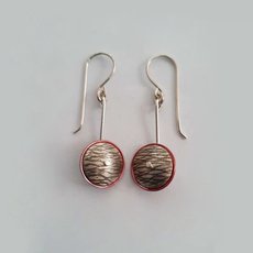 Double Domed Earrings Silver Copper-jewellery-The Vault