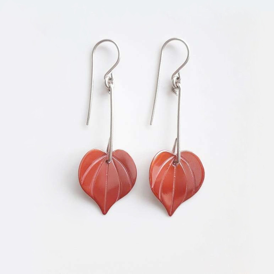 Copper Kawakawa Drop Earrings Large