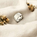 Wide Rippled Ring Silver