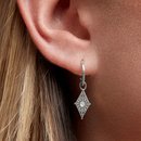 North Star Hoop Stud Earrings Silver