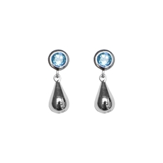 Drop in the Ocean Topaz Studs Silver-jewellery-The Vault