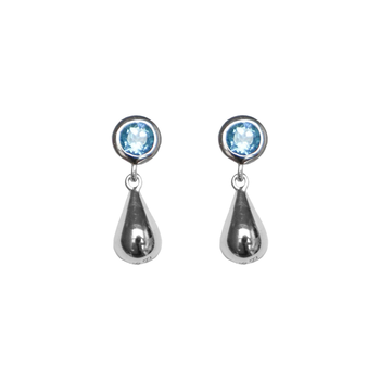 Drop in the Ocean Topaz Studs Silver