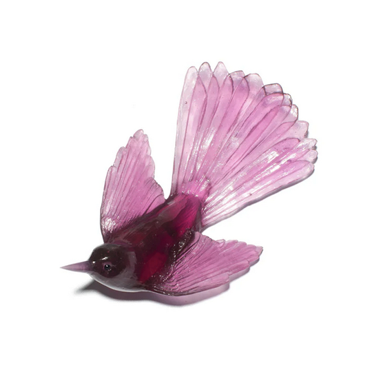 Cast Glass Fantail Gold Amethyst