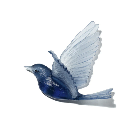 Cast Glass Stitchbird Steel Blue