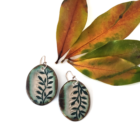 Porcelain Earrings Oval