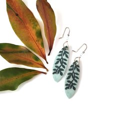Porcelain Earrings Leaf-jewellery-The Vault