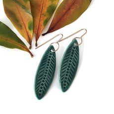 Porcelain Earrings Leaf-jewellery-The Vault